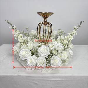 Guirnalda de Rosas Blancas Pequeñas de 50 cm, Bola de Flores Artificiales, Centro de Mesa para Decoración de Bodas, Venta Caliente - Product Image 2