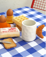 Mug en céramique créatif avec poignée en forme de croissant 3D, tasse à lait pour le petit-déjeuner, décoration de cuisine à domicile, logo personnalisé acceptable