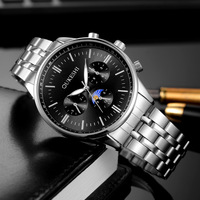Montre à quartz pour homme sur mesure, étanche, tendance, avec affichage des phases lunaires, trois aiguilles de 10 mm, bracelet en acrylique, best-seller pour l'exportation
