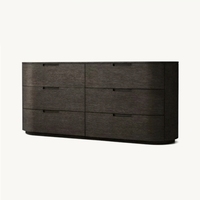 Commode à tiroirs en bois massif de style américain, meuble de rangement pour chambre à coucher, organisateur de tiroirs, armoire à six tiroirs vintage française pour salon