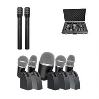 Kit de microphones professionnels dynamiques cardioïdes en métal pour batterie, ensemble de 7 pièces XLR pour enregistrement et performance scénique, communication filaire