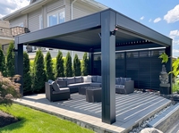 Pergola de luxe en aluminium à lames orientables, système de toit motorisé électrique, pour maison intelligente, patio, jardin, terrasse, arrière-cour, auvent