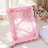 Oferta Especial: Carpeta de 6 Anillos Económica con Diseño de Encaje, Cierre Rosa, Carcasa Transparente Recargable para Almacenamiento de Fotografías