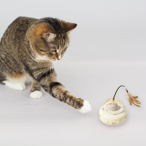 Juguete Eléctrico para Gatos, Varita con Plumas, Láser Infrarrojo, Resistente a Arañazos, con Evitación Automática de Obstáculos, UFO, Juguete Interactivo para Gatos - Product Image 2