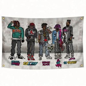 ธงขนาด 3x5 ฟุต (90x150 ซม.) ผลิตโดยโรงงาน ขายส่ง ผ้าโพลีเอสเตอร์ 100% พิมพ์ดิจิทัล คุณภาพดี ธงสั่งทำ ธงแฟนคลับ - Product Image 2