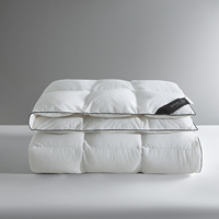 Couette de luxe 95% duvet d'oie blanc, avec système de compartimentation, en coton longues fibres 100S, étiquette noire, anti-duvet, pour linge de lit hôtelier