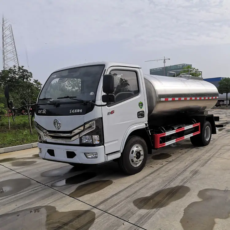Camión con tanque de leche de acero inoxidable, camión con comida líquida, 5cbm, 82HP, para la venta