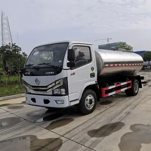 Dongfeng stainless steel 82HP milk tank truck with Liquid food 5cbm milk tanker truck for sale