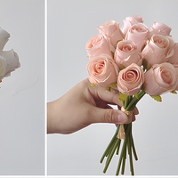 Bouquet de roses en soie, fleurs artificielles, décoration de mariage, décoration de la maison, accessoire de photographie, arrangement floral à tenir à la main