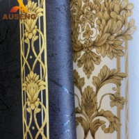 Wallpaper Dinding Vintage Mewah, Wallpaper Pvc Elegan Bunga Mawar Emas Cantik untuk Dinding