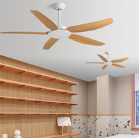 Ventilateur de plafond LED moderne et simple, à fréquence variable, en fer, avec télécommande, pour usage domestique, commercial, restaurant et salon, résistant aux vents forts
