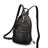 Mini sac à dos en cuir véritable, première couche de cuir de vachette, tendance, polyvalent, multi-compartiments, antivol, 20-35L, courbé