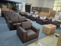 Le sofa matériel de bureau exécutif de cuir synthétique brun moderne place 3 + 1 + 1