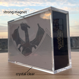 Boîte de présentation en acrylique durable TCG pour Pokémon 25e anniversaire, boîte dorée, boîte en acrylique pour Pokémon Charizard UPC avec aimant - Product Image 2