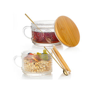 Tasses à café minimalistes de 14 oz avec couvercles en bambou, compatibles lave-vaisselle et micro-ondes, cadeau de rentrée scolaire - Product Image 1