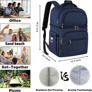 Custom Factory <b>Cooler</b> <b>Backpack</b> Insulated <b>Backpack</b> <b>Cooler</b> Leakproof Double Deck InsulatedCooler Bag - Product Image 5