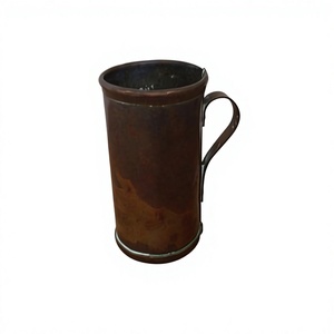 Antique Copper Tankard 500ml <b>Double</b> <b>Wall</b> Vacuum Thermos Dishwasher Microwave Safe Push-Pull Lid Vintage Beer <b>Mug</b> BS - Product Image 1