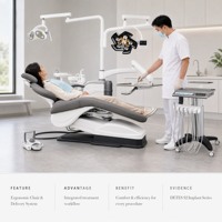 Fauteuil dentaire Sidebox Free Implant S2-IMPLANT certifié CE, ergonomique, électrique, à quatre poignées, gain de place, vente en gros