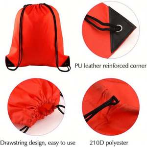 Custom Logo 210D Polyester <b>Drawstring</b> Bag Cloth <b>Drawstring</b> Advertising <b>Backpack</b> Marathon Outdoor Sports Fitness Basketball Bag - Product Image 3
