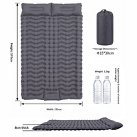 Matelas pneumatique double gonflable 8 cm d'épaisseur en TPU pour camping extérieur, tapis de couchage rectangulaire avec pompe à pied – Vente en gros