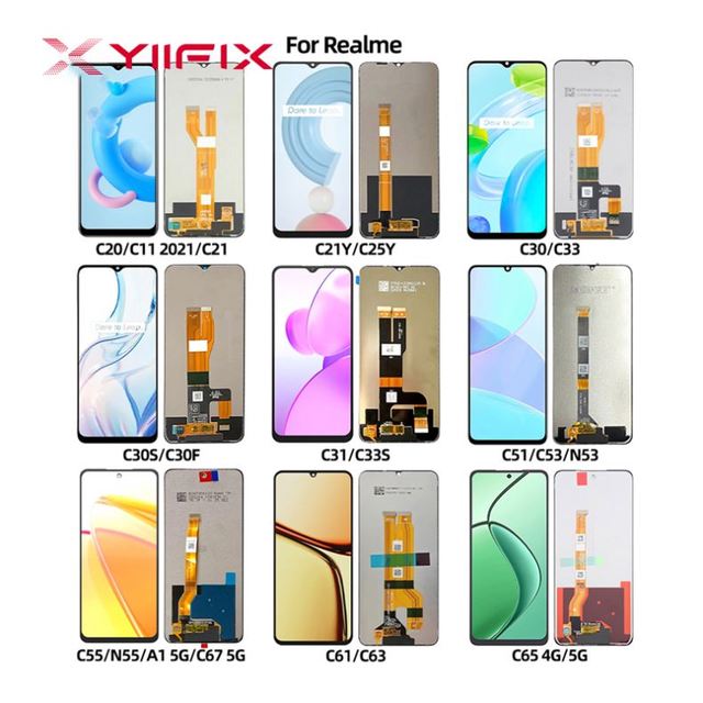 Original Mobile Phone LCDs for Realme C53 C55 C67 C20 C25 LCD Display Touch Screen Full Assembly 1 Year Warranty Pantalla