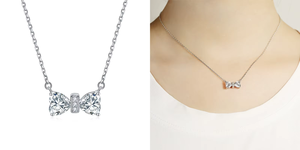 Collar de Moda con Colgante de Corazón Hueco de Plata de Ley 925 con Baño de Rodio y Circonita Cúbica, Elegante para Bodas - Product Image 4