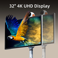 Téléviseur intelligent Android HD avec écran tactile LCD de 27 pouces, station d'alimentation, home cinéma, écran rechargeable
