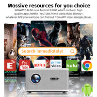 Projecteur vidéo Full HD 1080P 4K pour cinéma maison, Smart Android 9, 1000 lumens, projecteur mobile sans fil, moniteur LCD portable, haut-parleurs intégrés