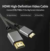 Câble Mini 2.0 4K avec gaine en PVC, conducteur en cuivre pur, coque en aluminium gris, tressé, compatible HDTV, adaptateur mâle-mâle 1m PARAMOUNT