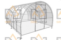 Serre de jardin Seepoem Sigma 3*6m, serre en polycarbonate à faible coût pour légumes et fruits