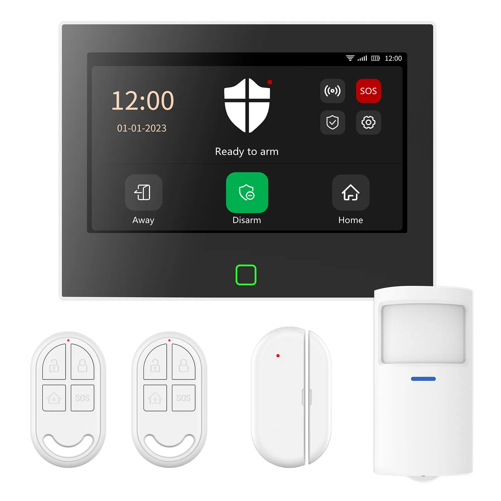 7 polegadas Touch Screen Impressão digital 8 Wired Zones sem fio GSM 4G + WIFI assaltante sem fio Home Security Alarm System