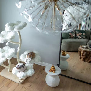 Grote Capaciteit Sisal Hout Kat Boom Toren 4 Niveaus Meerdere Platforms Nepbont Cover Krassen Pad Condo Schuilplaats Multi-Cat - Product Image 3