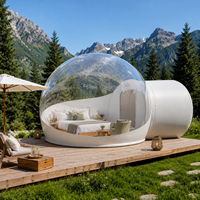 Tente bulle transparente gonflable d'extérieur avec structure en PVC pour observation des étoiles, idéale pour le camping, les événements et la décoration intérieure.
