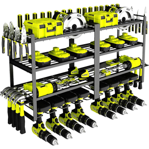 Garage Wall Mounted Metal Power Tool Storage Organizer Rack Holder