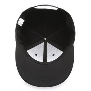 Unisex Baseball Cap Black Twill <b>Flat</b> Brim Breathable Sun Shading Sport <b>Hat</b> - Product Image 3