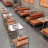Tables et chaises de restaurant durables en acier inoxydable, ensemble de mobilier de restaurant, mobilier de cafétéria, bar, café, banquette