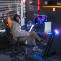 Bureau de jeu RGB noir moderne de nouvelle conception en gros pour la maison et le bureau, table d'ordinateur personnalisée, table de jeu personnalisée, bureau de travail