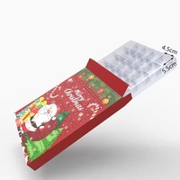 Maßgefertigte Adventskalender-Box 30 Stück Schokoladen- und Süßigkeitenverpackung Luxuriöse Kunstpapier-Weihnachts-Countdown-Geschenkbox