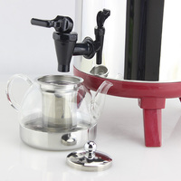 Distributeur de boissons isotherme en acier inoxydable avec support – Seau pour eau chaude, froide, café, lait, thé – Idéal pour l'équipement de restauration