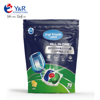 Capsules de lavage de vaisselle 3-en-1 supérieures pour éliminer la graisse, détergent nettoyant puissant en forme solide jetable pour la cuisine