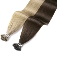 Extensions de cheveux humains lisses à pointe plate, prêtes à être expédiées, 20 pouces, 100% cheveux Remy chinois, pointe à la kératine, cuticules intactes