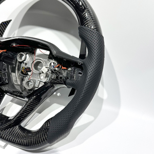 Volant sport en fibre de carbone noire avec LED, personnalisable sur mesure, directement de l'usine, compatible avec <span class=keywords><strong>Seat</strong></span> <span class=keywords><strong>Cupra</strong></span> <span class=keywords><strong>Leon</strong></span> MK3 - Product Image 3