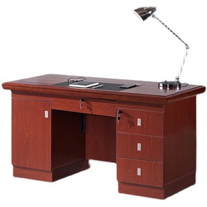 Bureau d'écriture en placage de bois Hongming 120 cm avec tiroirs verrouillables et armoire de rangement pour bureau, salle d'étude, usage commercial - Product Image 5