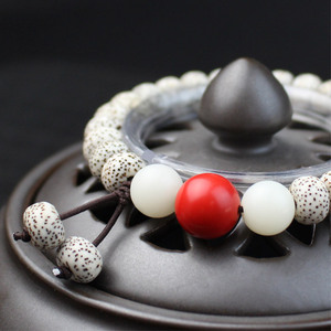 Pulsera de Semillas de Bodhi de un Solo Hilo, 22 Cuentas Redondas en Forma de Barril, Estilo Étnico, Joyería para Ceremonias Religiosas - Product Image 3
