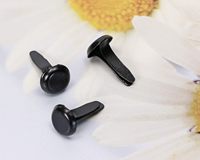 100 Piezas de Clavijas Metálicas Negras de 8*14mm, Clavijas Redondas para Manualidades, Proyectos de Scrapbooking y Oficina