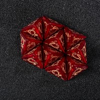 Ensemble de 7 dés polyédriques D4 de jeu de société, design premium durable, perle rouge, avec gravure de dragon doré, dés DND