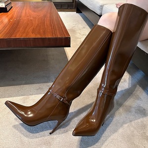Bottes longues tendance à franges pour femme, en cuir PU noir, au-dessus du genou, pour l'hiver 2025 - Product Image 6
