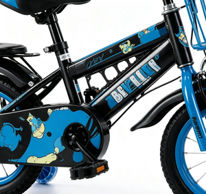 Nouveau vélo haut de gamme pour enfants avec panier de rangement sur la banquette arrière. Le bébé peut rouler avec des roues auxiliaires. - Product Image 4