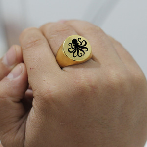 Bague Octopus 22MM Ronde en Or, Bijou de Mode pour Homme, Cadeau - Product Image 3
