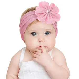 Großhandel Nylon Stirnband Baby Stirnband Donut Nylon Haarband Turban Kopf wickel Baby Stirnband